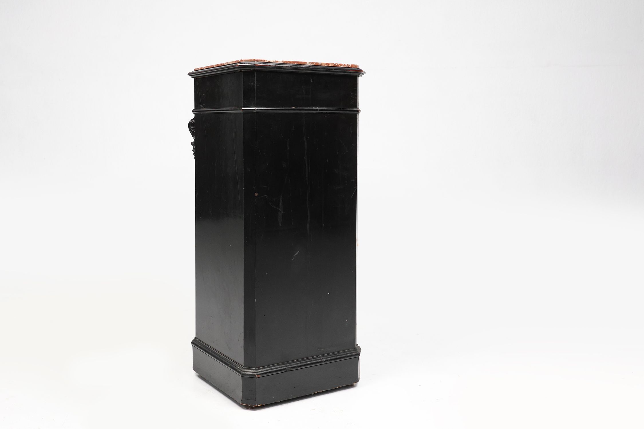 Rare Antique French chest of drawers in wood, burl veneer and marble, ca. 1850thumbnail